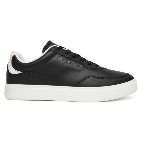 Tommy Hilfiger Γυναικείο Δερμάτινο Sneaker FW0FW08689 BDS Μαύρο