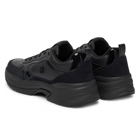 Tommy Hilfiger Γυναικείο Δερμάτινο Sneaker FW0FW08840 BDS Μαύρο