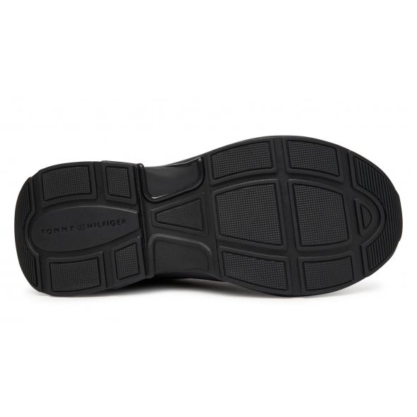 Tommy Hilfiger Γυναικείο Δερμάτινο Sneaker FW0FW08840 BDS Μαύρο