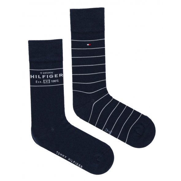 Tommy Hilfiger Σετ 2 Ζευγάρια Ψηλές Κάλτσες 701236634 805 Μπλε