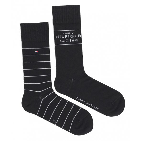Tommy Hilfiger Σετ 2 Ζευγάρια Ψηλές Κάλτσες 701236634 001 Μαύρο