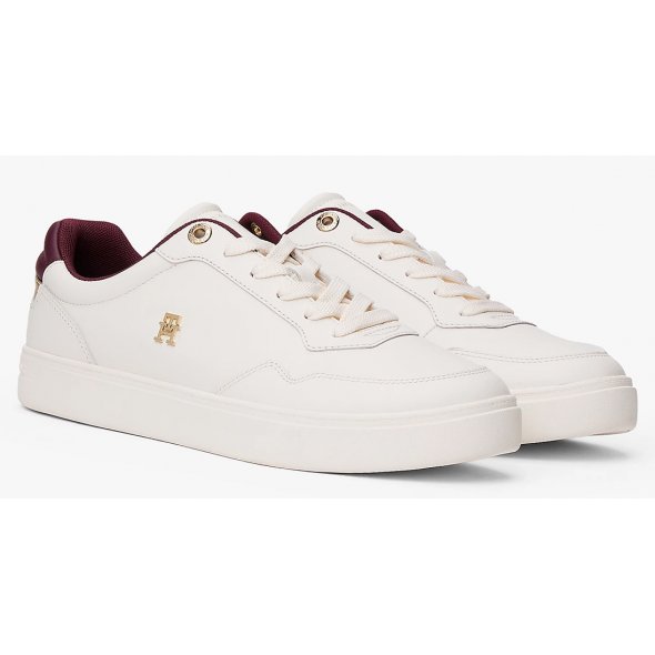 Tommy Hilfiger Γυναικείο Δερμάτινο Sneaker FW0FW08680 YBH Λευκό