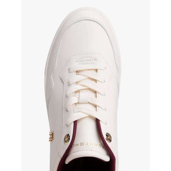Tommy Hilfiger Γυναικείο Δερμάτινο Sneaker FW0FW08680 YBH Λευκό