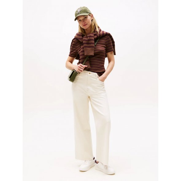 Tommy Hilfiger Γυναικείο Δερμάτινο Sneaker FW0FW08680 YBH Λευκό
