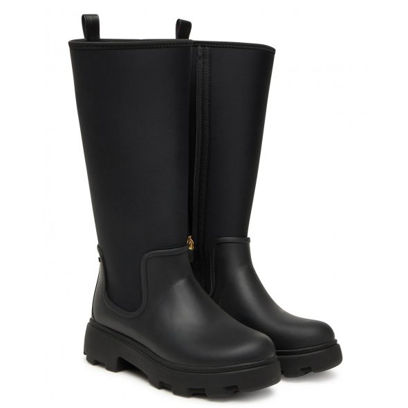Tommy Hilfiger Γυναικεία Γαλότσα Flag Long Rainboot Warm Lining FW0FW08973 BDS Μαύρο