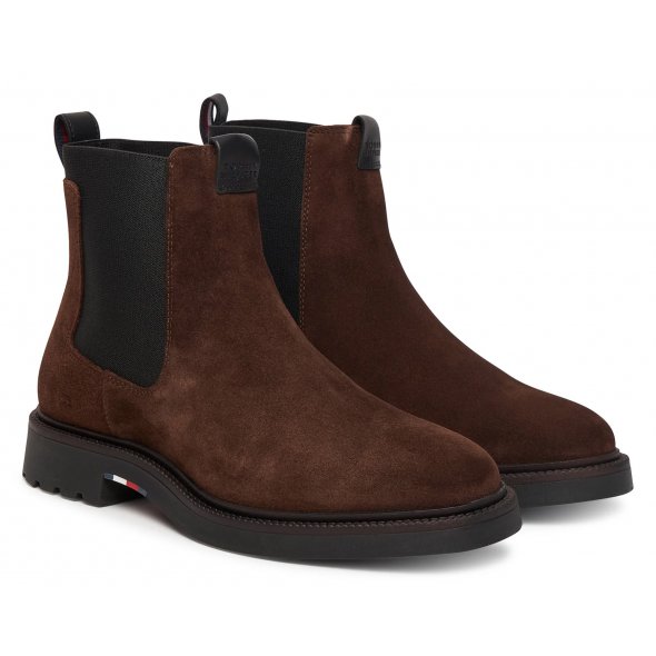 Tommy Hilfiger Ανδρικό Δερμάτινο Μποτάκι Comfort Lwt FM0FM05592 GT6 Καφέ
