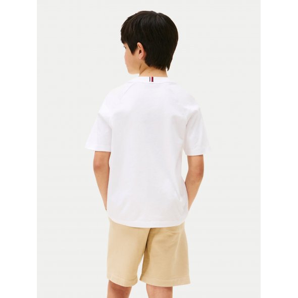 Tommy Hilfiger Παιδικό T-Shirt Για Αγόρια KB0KB09726 YBR Λευκό