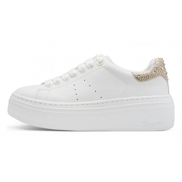 Tamaris Δερμάτινο Sneaker 1-23755-45 118 Λευκό