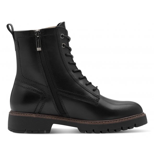 Tamaris Δερμάτινο Μποτάκι 1-25207-45 003 Black Leather