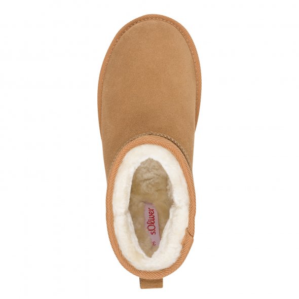 S.Oliver Γυναικείο Δερμάτινο Μποτάκι Flat 5-26352-41 305 Cognac
