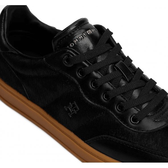 Tommy Hilfiger Δερμάτινο Sneaker Heritage Calf Hair FW0FW08941 BDS Μαύρο
