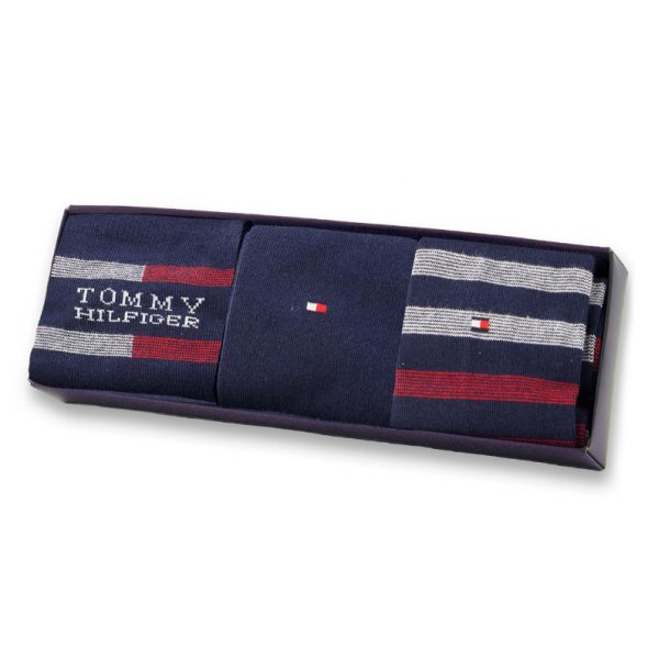 Tommy Hilfiger Σετ 3 Ζευγάρια Ψηλές Κάλτσες 701235376 001 Μπλε
