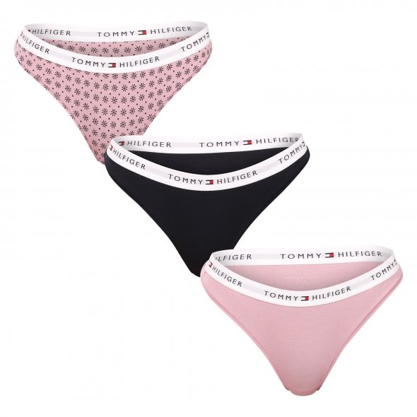 Tommy Hilfiger Σετ 3 Γυναικεία Εσώρουχα Thong UW0UW05530 0WI Πολύχρωμο
