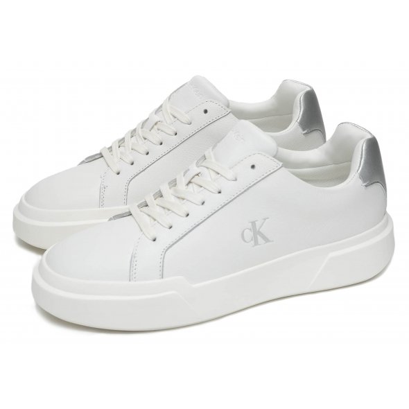 Calvin Klein Γυναικείο Δερμάτινο Sneaker YW0YW01948 0LC Λευκό