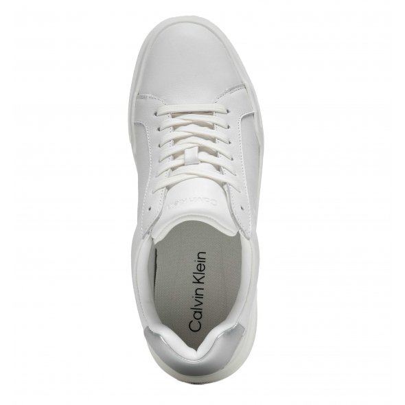 Calvin Klein Γυναικείο Δερμάτινο Sneaker YW0YW01948 0LC Λευκό