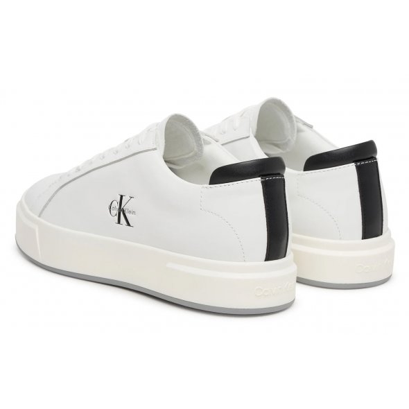 Calvin Klein Ανδρικό Δερμάτινο Sneaker YM0YM01435 01W Λευκό