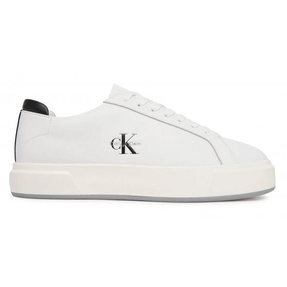Calvin Klein Ανδρικό Δερμάτινο Sneaker YM0YM01435 01W Λευκό