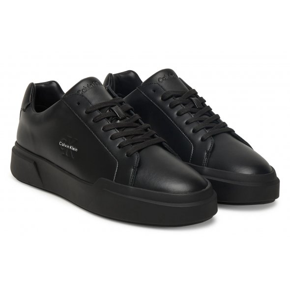 Calvin Klein Ανδρικό Δερμάτινο Sneaker YM0YM01344 0GJ Μαύρο