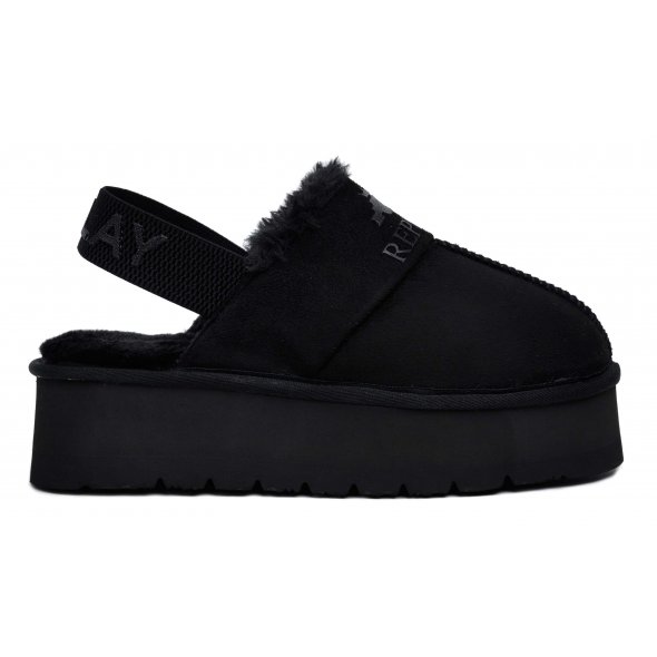Replay Γυναικεία Παντόφλα Με Γούνα Chic Slipper RF5A0013T 0003 Μαύρο