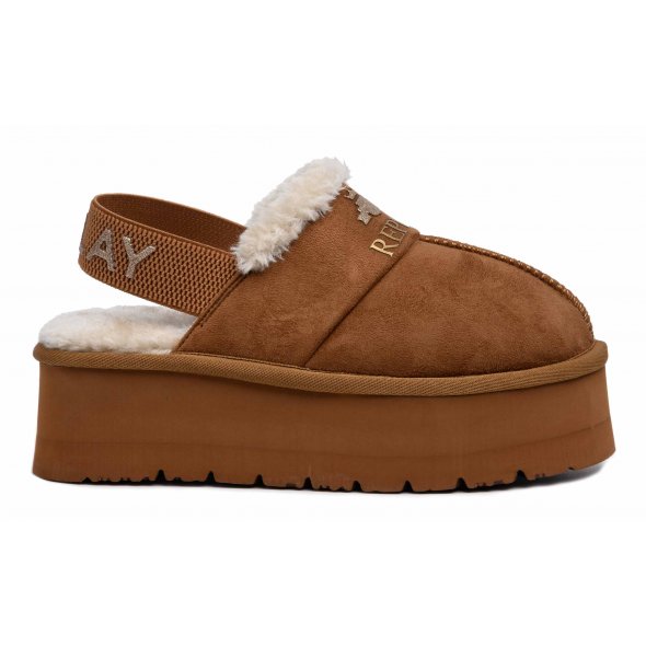 Replay Γυναικεία Παντόφλα Με Γούνα Chic Slipper RF5A0013T 0012 Ταμπά