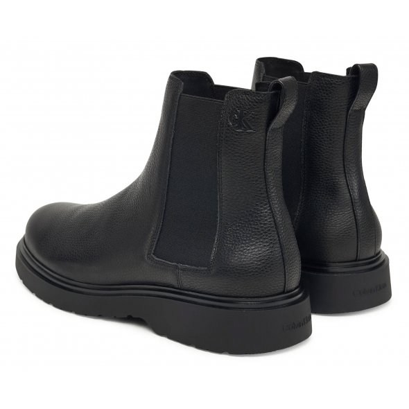 Calvin Klein Ανδρικό Δερμάτινο Μποτάκι YM0YM01374 0GJ Μαύρο