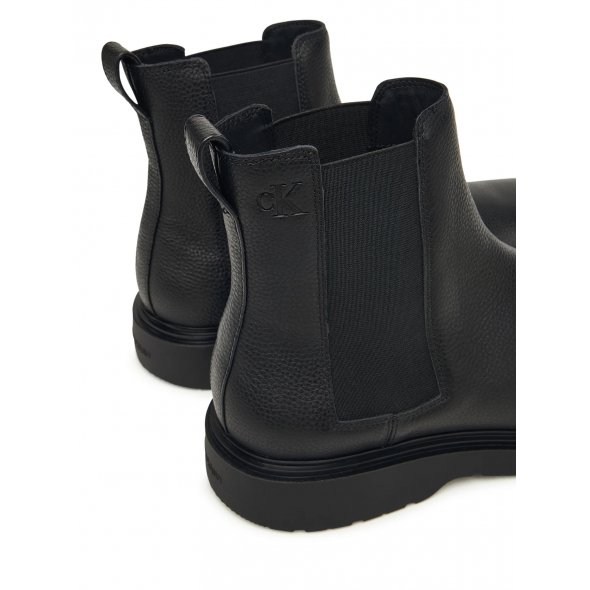 Calvin Klein Ανδρικό Δερμάτινο Μποτάκι YM0YM01374 0GJ Μαύρο