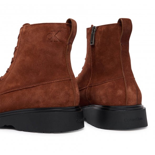 Calvin Klein Ανδρικό Δερμάτινο Μποτάκι YM0YM01371 0HD Καφέ