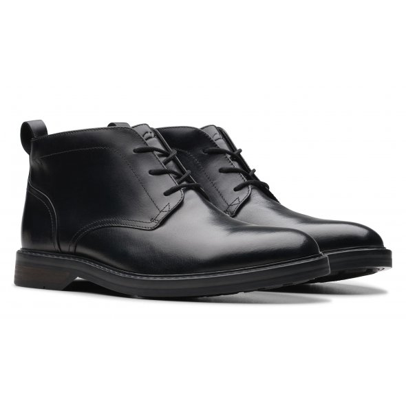 Clarks Aldwin Chukka 26179683 Black Leather