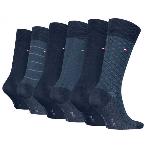 Tommy Hilfiger Σετ 6 Ζευγάρια Ανδρικές Κάλτσες 701235373 001 Μπλε