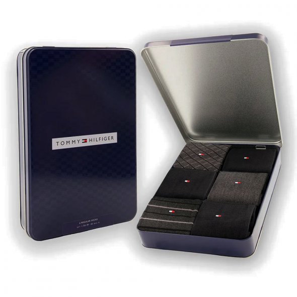 Tommy Hilfiger Σετ 6 Ζευγάρια Ανδρικές Κάλτσες 701235373 002 Μαύρο