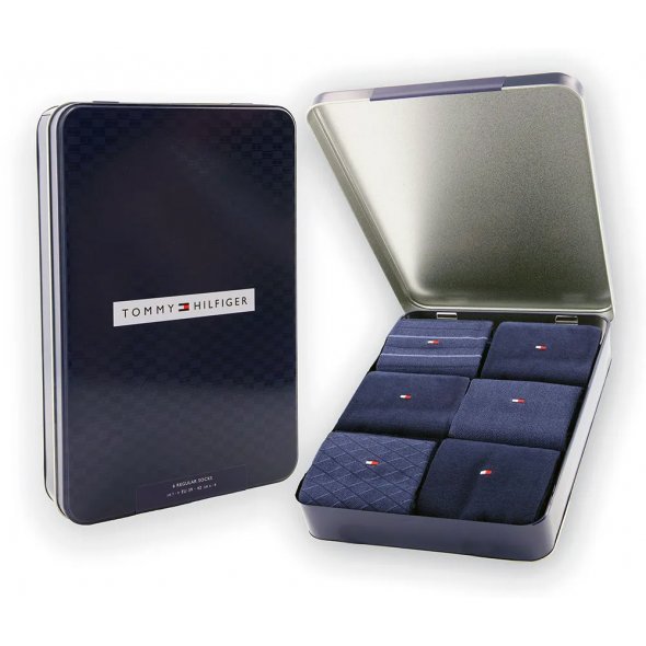 Tommy Hilfiger Σετ 6 Ζευγάρια Ανδρικές Κάλτσες 701235373 001 Μπλε