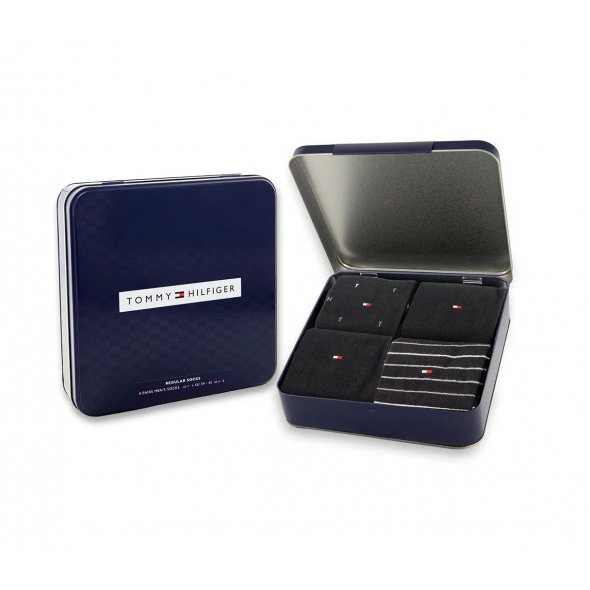Tommy Hilfiger Σετ 4 Ζευγάρια Ανδρικές Κάλτσες 701235375 002 Μαύρο