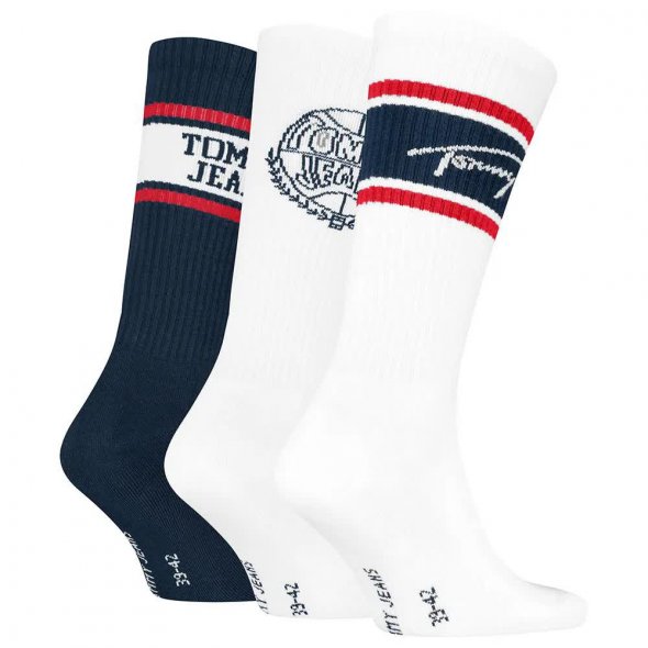 Tommy Hilfiger Σετ 3 Ζευγάρια Ψηλές Κάλτσες 701236471 001 Λευκό