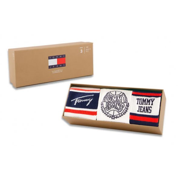 Tommy Hilfiger Σετ 3 Ζευγάρια Ψηλές Κάλτσες 701236471 001 Λευκό