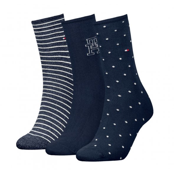 Tommy Hilfiger Σετ 3 Ζευγάρια Γυναικείες Κάλτσες 701236464 001 Μπλε