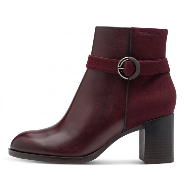 Tamaris Δερμάτινο Μποτάκι 1-25363-45 537 Merlot