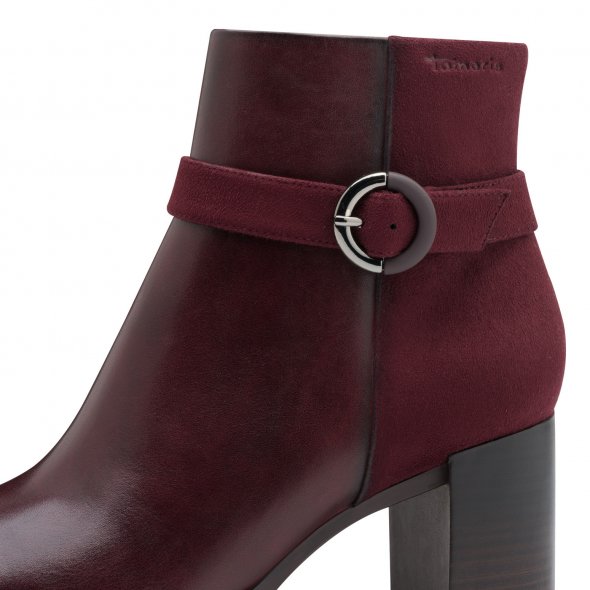 Tamaris Δερμάτινο Μποτάκι 1-25363-45 537 Merlot