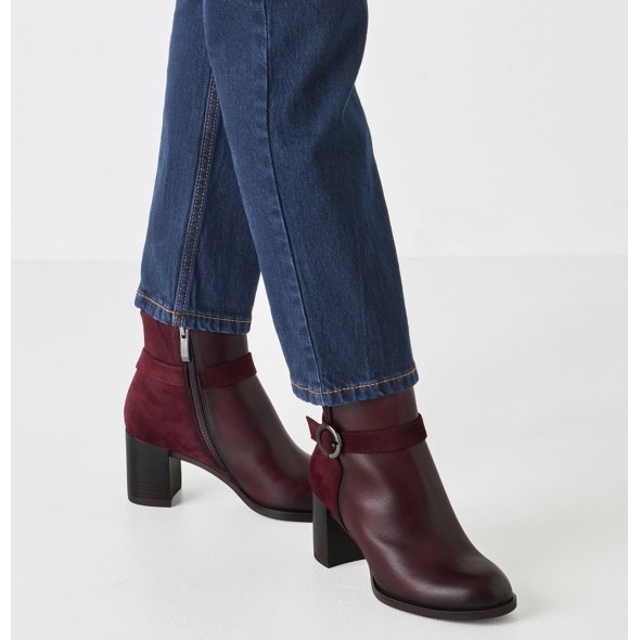 Tamaris Δερμάτινο Μποτάκι 1-25363-45 537 Merlot