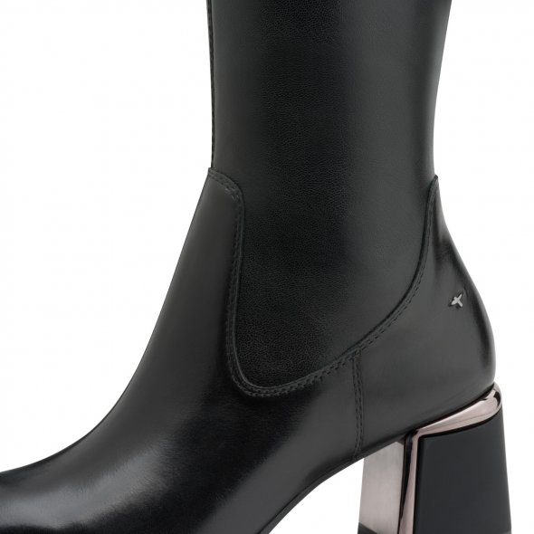 Tamaris Δερμάτινη Μπότα 1-25527-45 001 Μαύρο