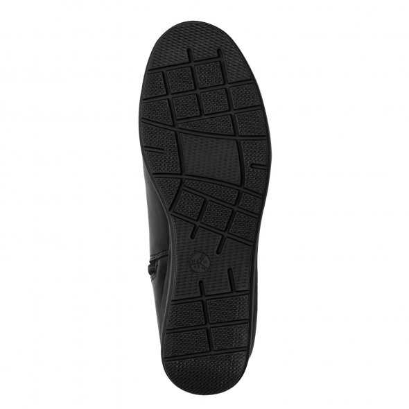 Jana 100% Comfort Γυναικείο Δερμάτινο Μποτάκι Flat 8-25720-45 001 Μαύρο