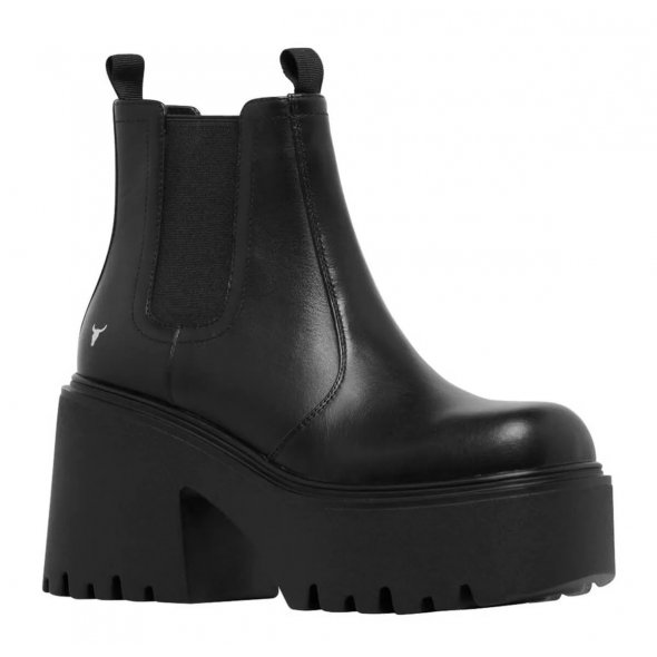Windsor Smith Γυναικεία Δερμάτινα Μποτάκια Tricky 0112000778 Μαύρο