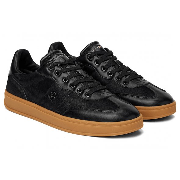 Tommy Hilfiger Δερμάτινο Sneaker Heritage Calf Hair FW0FW08941 BDS Μαύρο