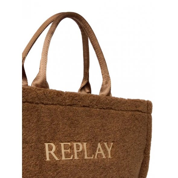 Replay Γυναικεία Τσάντα Teddy Fake Fur Tote FW3815.000 A1002A 0203 Καφέ