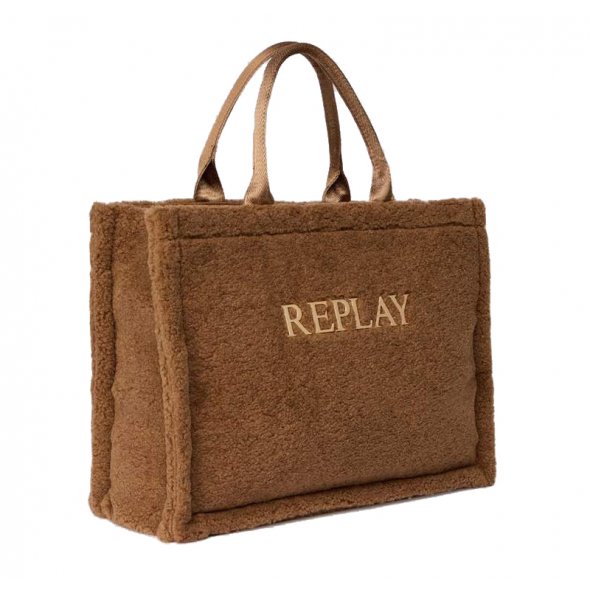 Replay Γυναικεία Τσάντα Teddy Fake Fur Tote FW3815.000 A1002A 0203 Καφέ