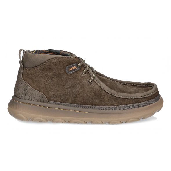 Jeep Ανδρικό Δερμάτινο Μποτάκι Kauai Wallabee Mid Suede JM52041A 020 Military