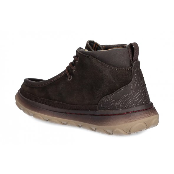 Jeep Ανδρικό Δερμάτινο Μποτάκι Kauai Wallabee Mid Suede JM52041A 030 Dark Brown