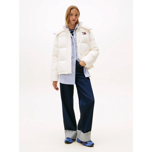 Tommy Hilfiger Alaska Grid Down Jacket DW0DW21623 YBH Λευκό