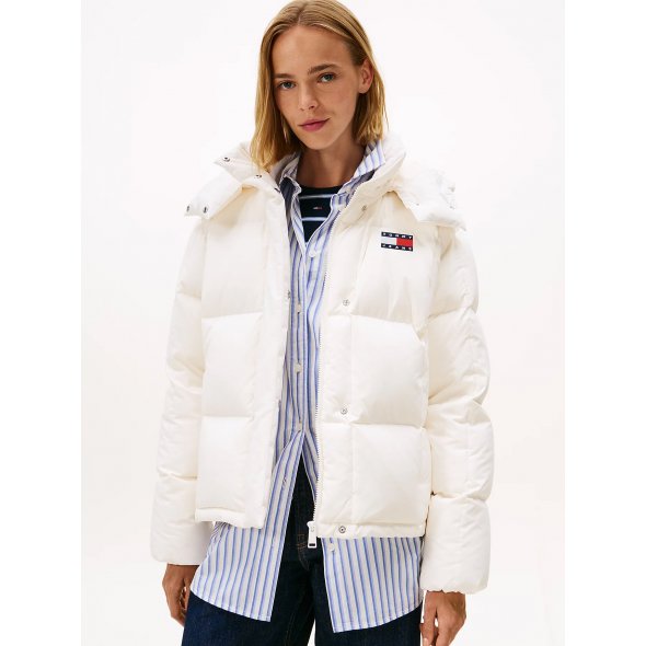 Tommy Hilfiger Alaska Grid Down Jacket DW0DW21623 YBH Λευκό