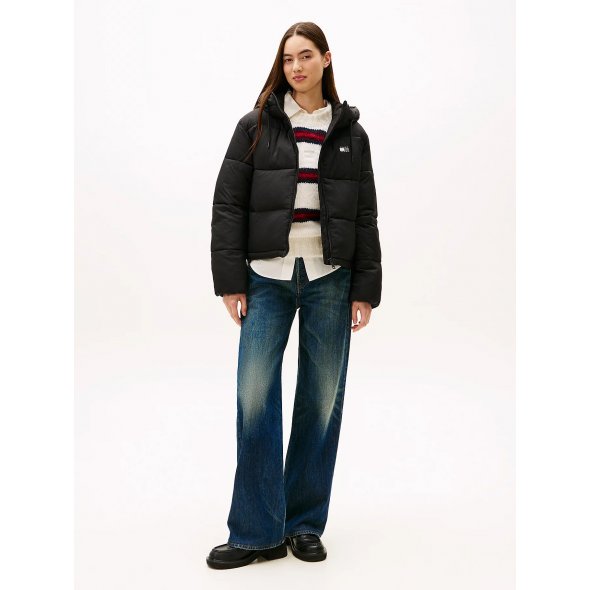 Tommy Hilfiger Hooded Puffer Jacket DW0DW21625 BDS Μαύρο