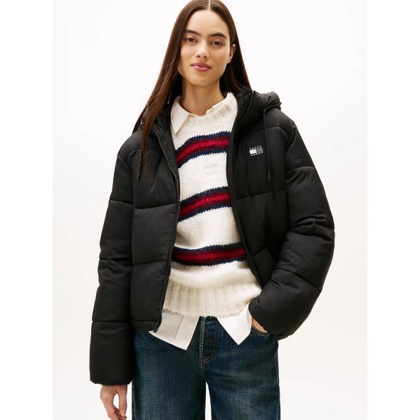 Tommy Hilfiger Hooded Puffer Jacket DW0DW21625 BDS Μαύρο